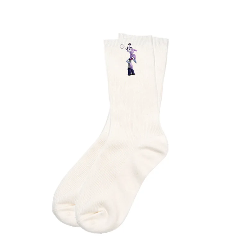 Anime Movies Around The Secret Service Team Black and White Socks Couple with Socks Breathable Sweat-absorbent Cartoon Pattern.