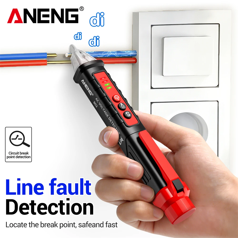 ANENG VD802 Non-contact AC Voltage Detector Tester Meter Voltage 12V-1000V Pen Style Electric Indicator LED Voltage Meter Tools