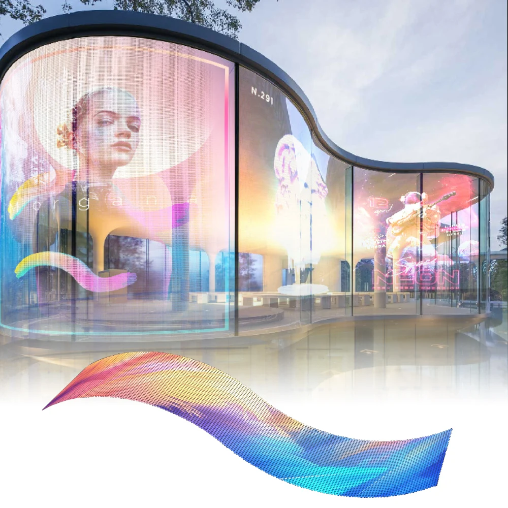 P3.91 Transparent Hologram LED Screen Flexible Ultra Slim, Aliexpress Top Selling Advanced Patented Technology for Dynamic