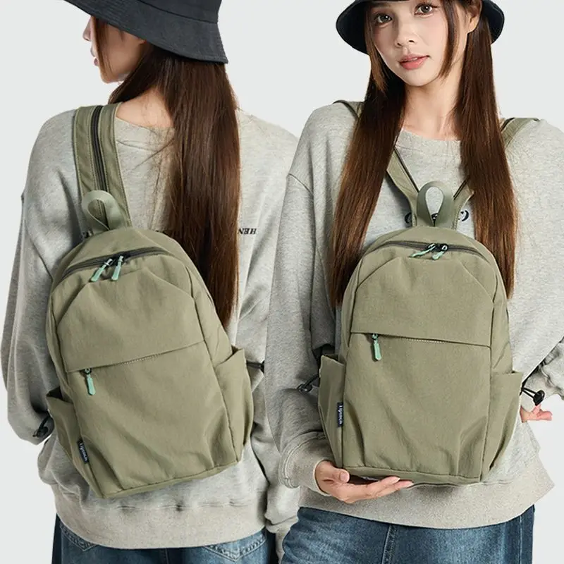 

Casual Backpack Women's New Lightweight Crossbody Bag Large Capacity Student Schoolbag Nylon Cloth Travel Backpack Chest Bag