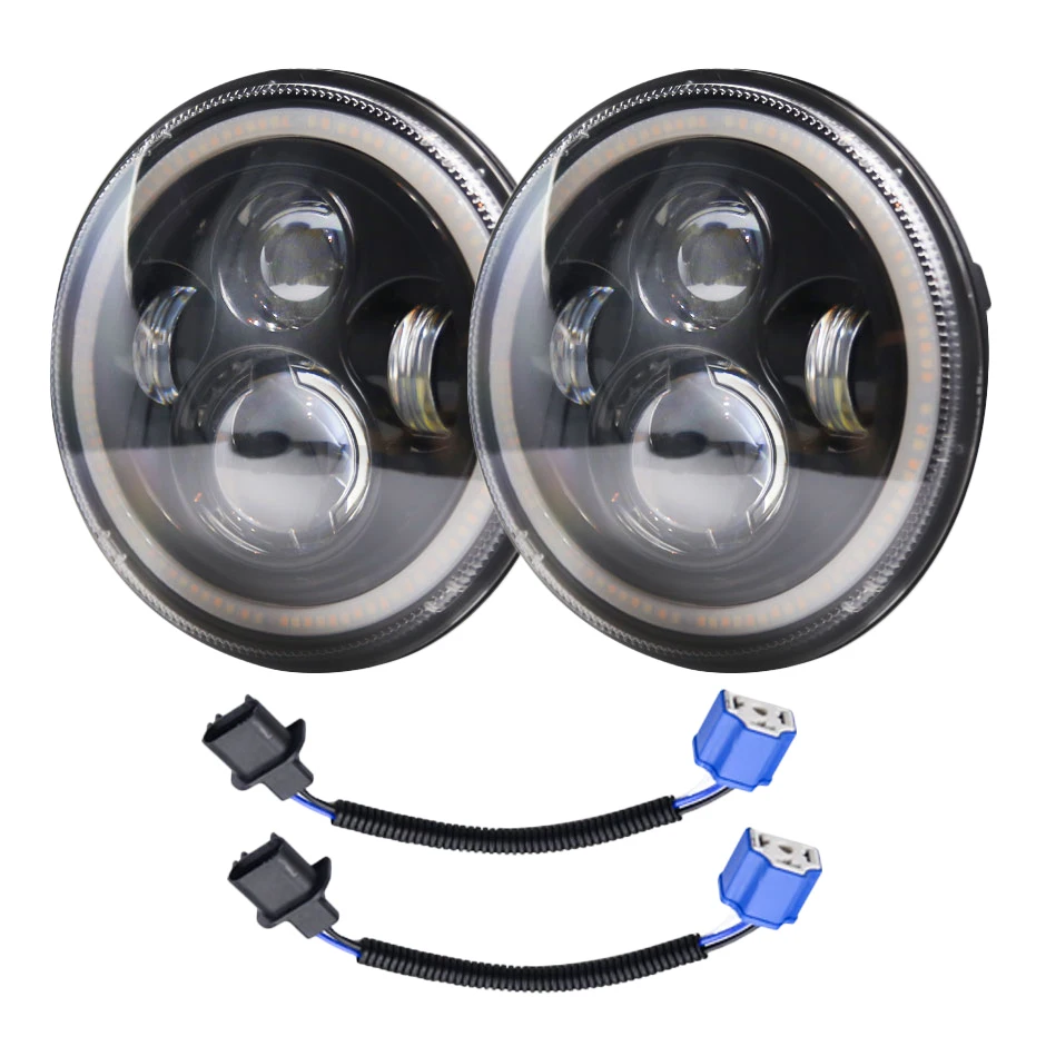 1 para 7 cali 140W LED reflektor okrągły oko do Jeep Wrangler CJ JK LJ 97-18