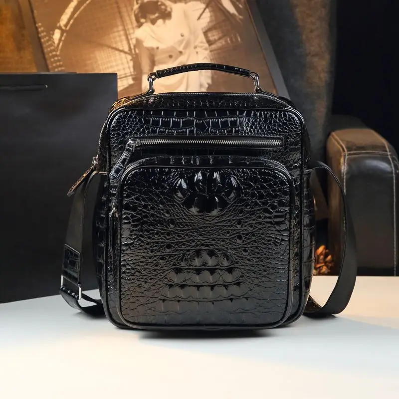 

Designer Brand Alligator Grain Shoulder Men's Cross-body Business Leisure Handbag Large Capacity Leather Bags for Women