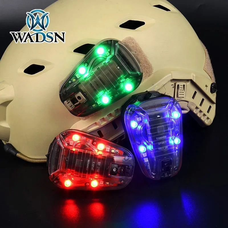 WADSN Tactical Waterproof Fast Helmet Light HEL STAR 6 GEN3 Red Green Blue IR Strobe Outdoor Survival Safety Signal Flash Lamp