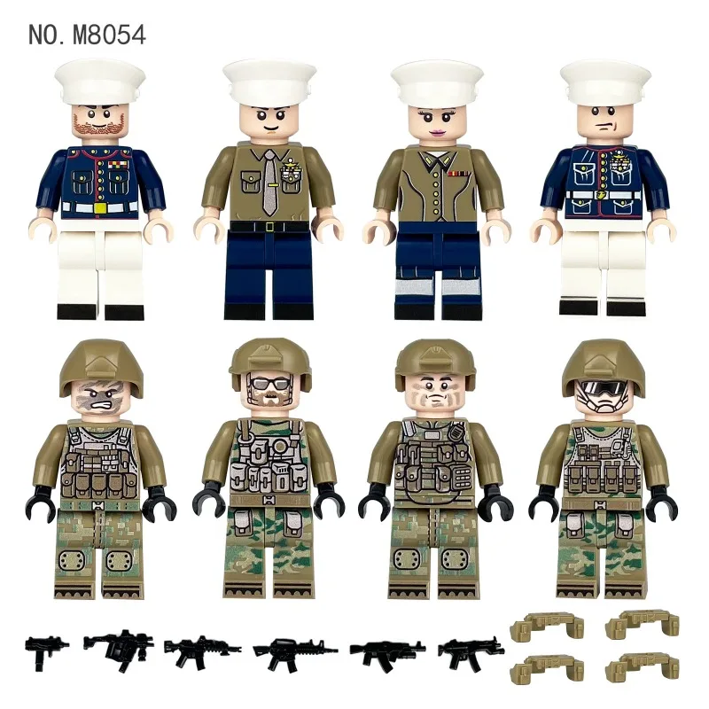 

Marine Corps M8054 building block police miniature equipment cross-border wholesale building block children's toys