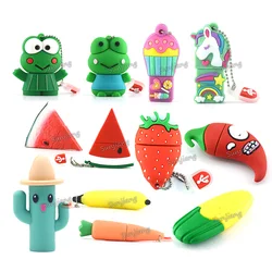 Usb Flash Drive 4gb 8gb 16gb 32gb 64gb Pendrive 128gb 256gb 512gb Banana Watermelon Strawberry Frog Pen Drive Memoria Usb Stick