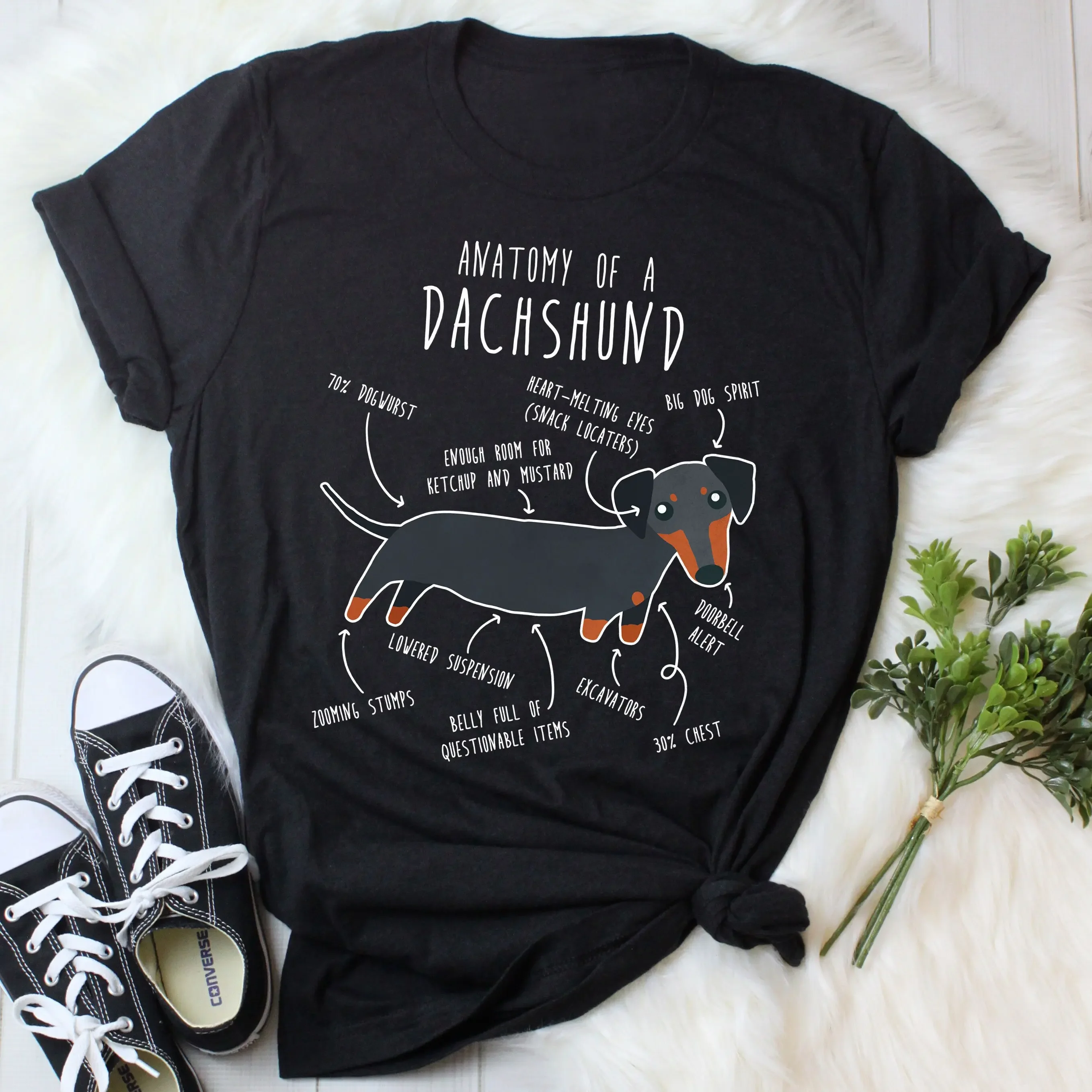 Black And Tan Dachshund T Shirt Funny Weiner Dog Lover Cute Sausage Doxie Pet Mom Dad