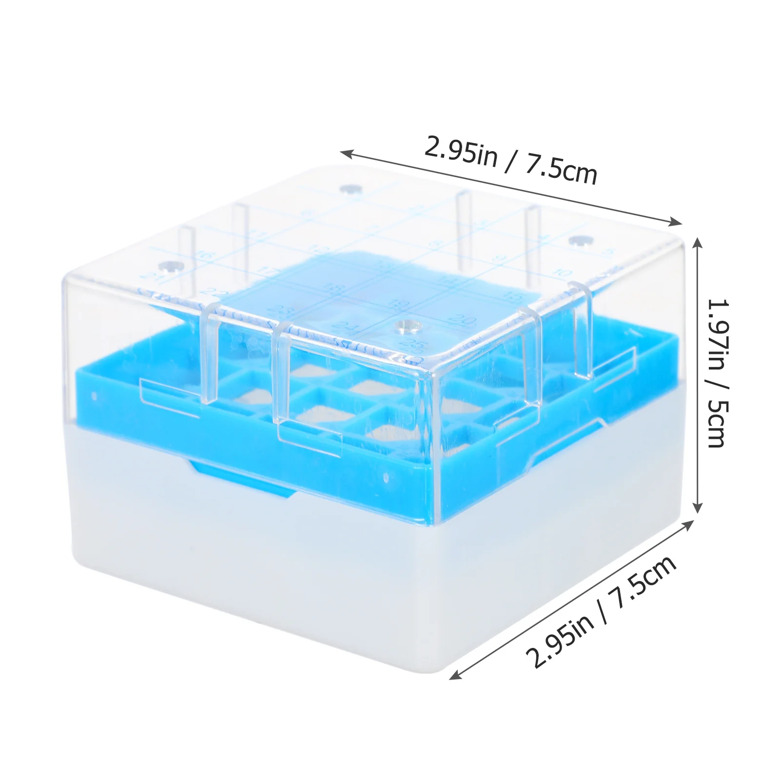 25 -grid Sample Tubes Organizer Cryovial Freezer Boxes Rack for Freezing Storage