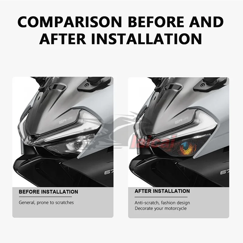 For 675SR-R 675SR 675 SR 2024 Motorcycle Headlight And Taillight Film Decals Lamp Transparent Protective Film Accessories