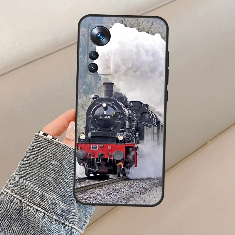 Train Steam Engine For Xiaomi 13 Ultra 12T 11T Pro 12 Lite 12X Case For POCO X5 X3 F5 Pro M6 M5s F4 X4 GT F3