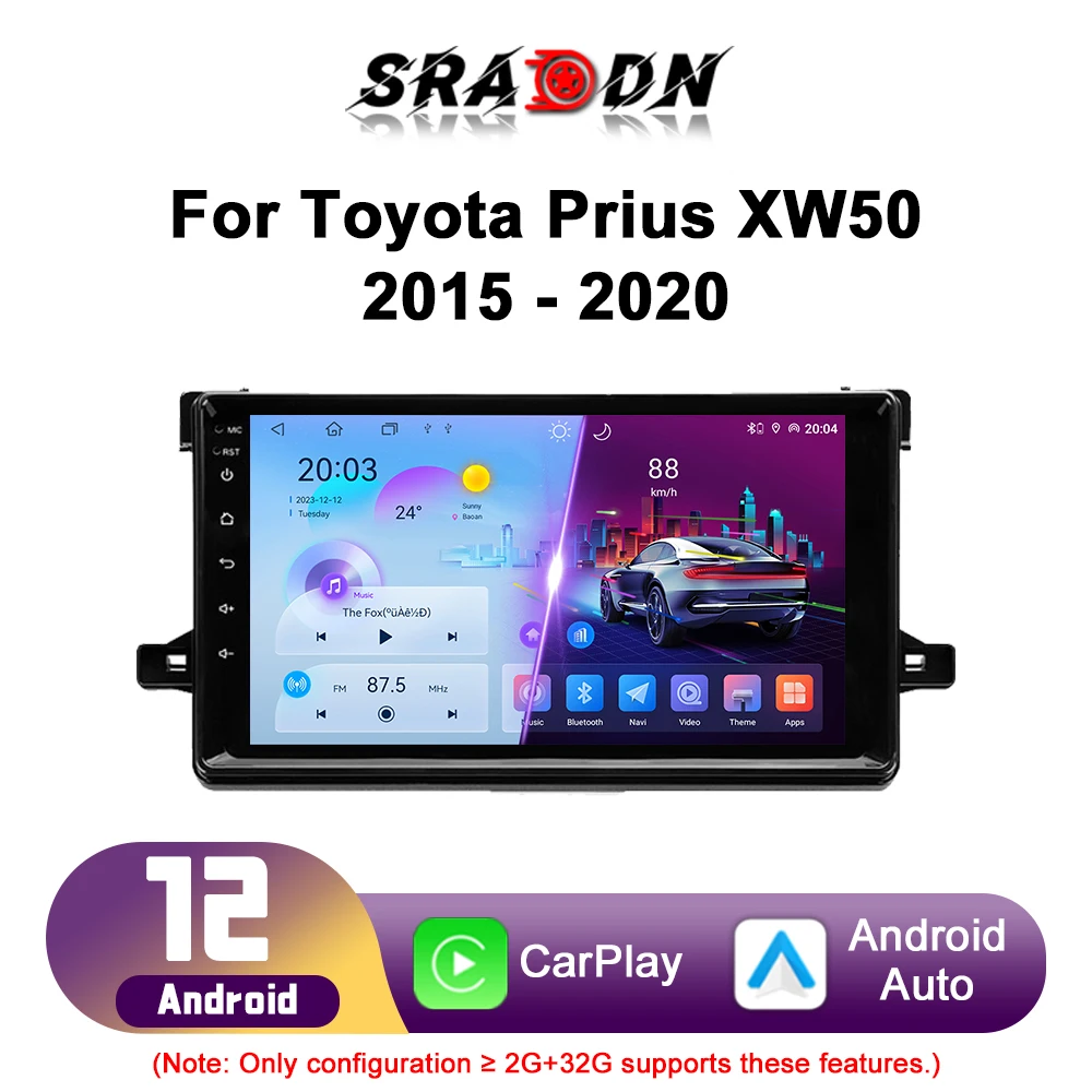 

For Toyota Prius XW50 2015 - 2020 Car Radio Android Automotive Multimedia Player Navigation GPS Carplay Touch Screen Auto Stereo