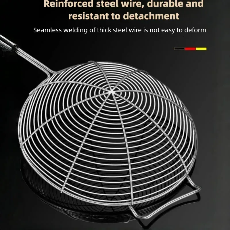 Oval Skimmer Stainless Steel Filter Mesh Oil Pot Food Filter Cookware Colander Fried Filter Kitchen Strainer Baking Cooking view 5