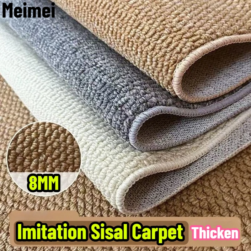 Artificial Jute Wheel Carpet with Imitation Sisal Texture Weaving Minimalist Tatami Mat That Can Be Cut and Cleaned Floor Carpet