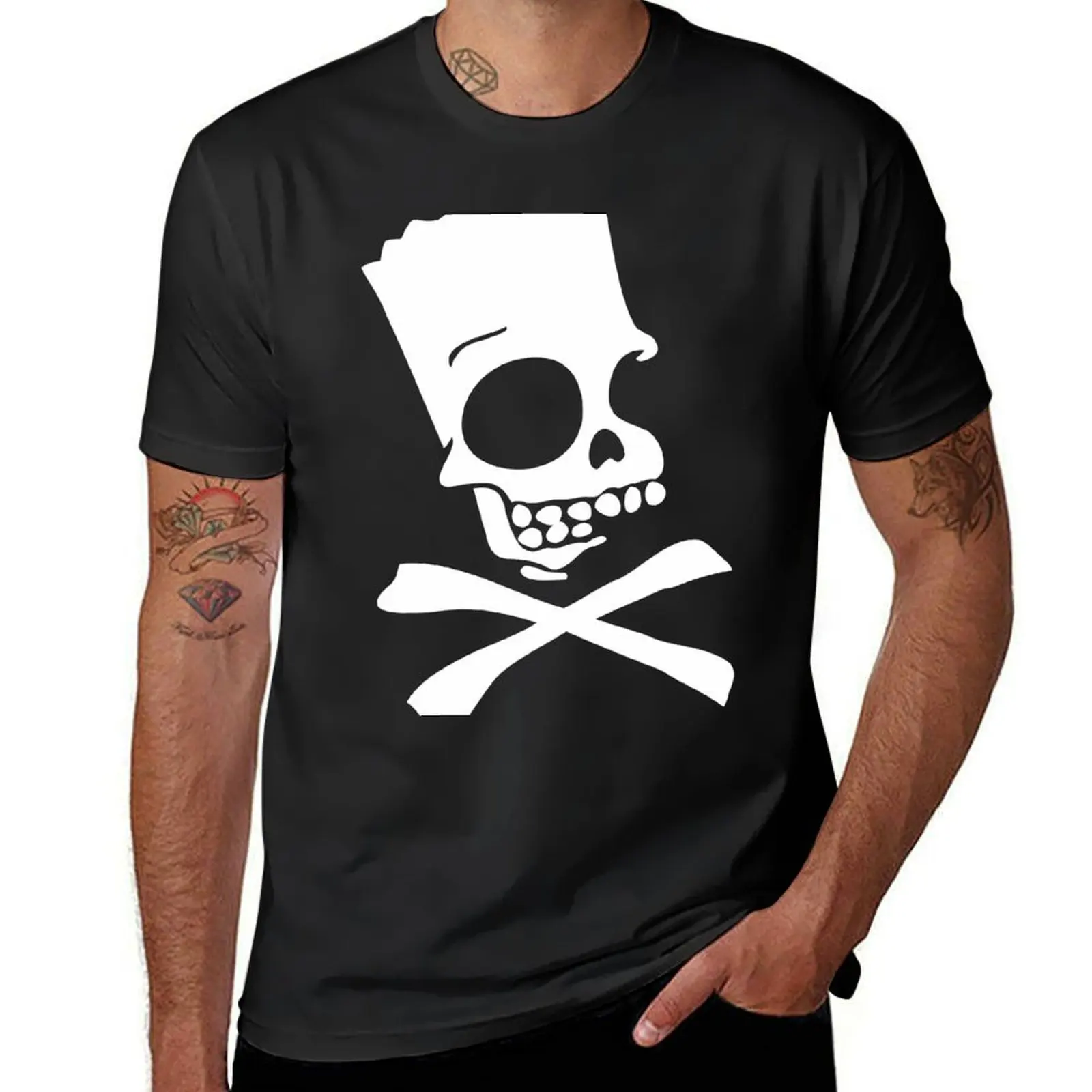 

Bart Skull T-Shirt vintage clothes quick-drying customs sublime plain white t shirts men
