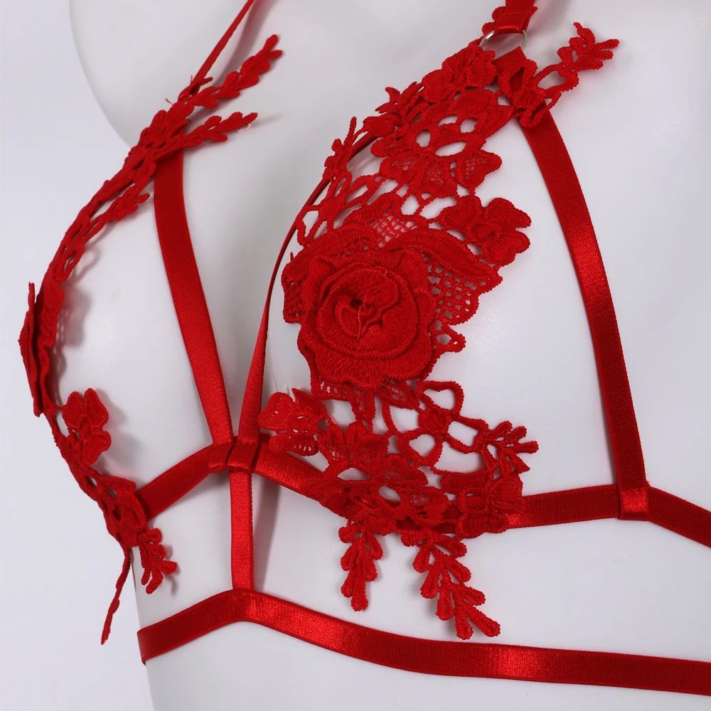 Conjunto de lencería fetiche transparente, disfraz íntimo de encaje transparente, ropa interior de tul de fantasía, conjunto exótico sin costuras de encaje, Anal abierto