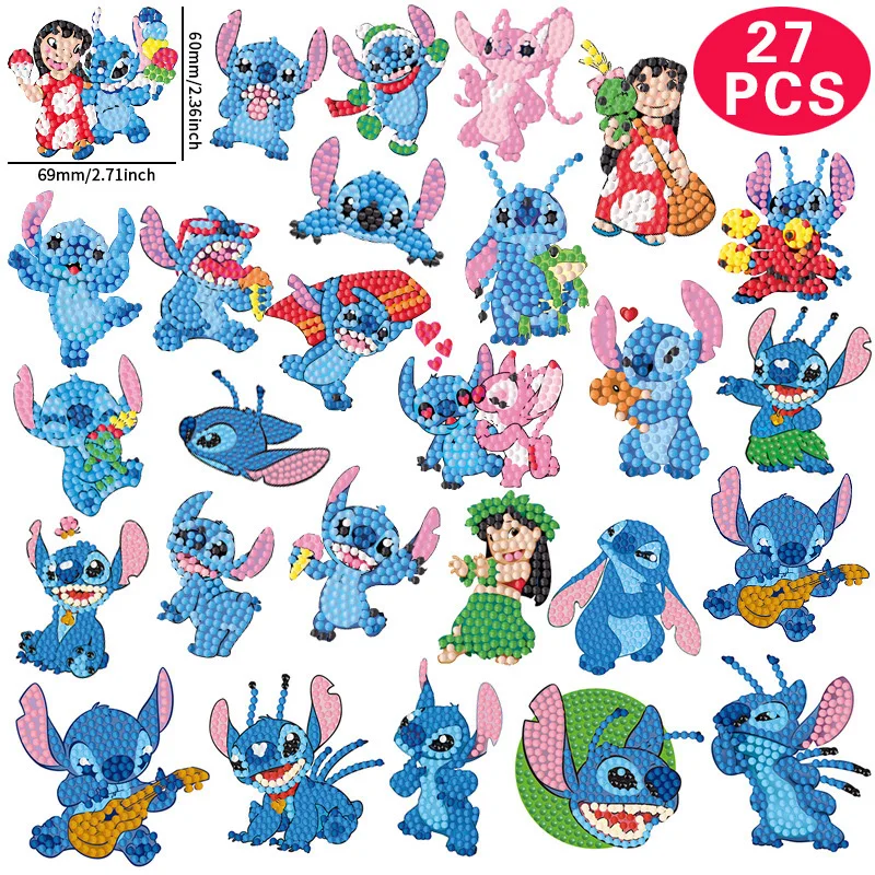 Diamond Art Stickers Painting Kits DIY Diamond Art and Crafts Stitch Unicorn Kids Adult Beginners 5d DIY Refrigerator Sticker