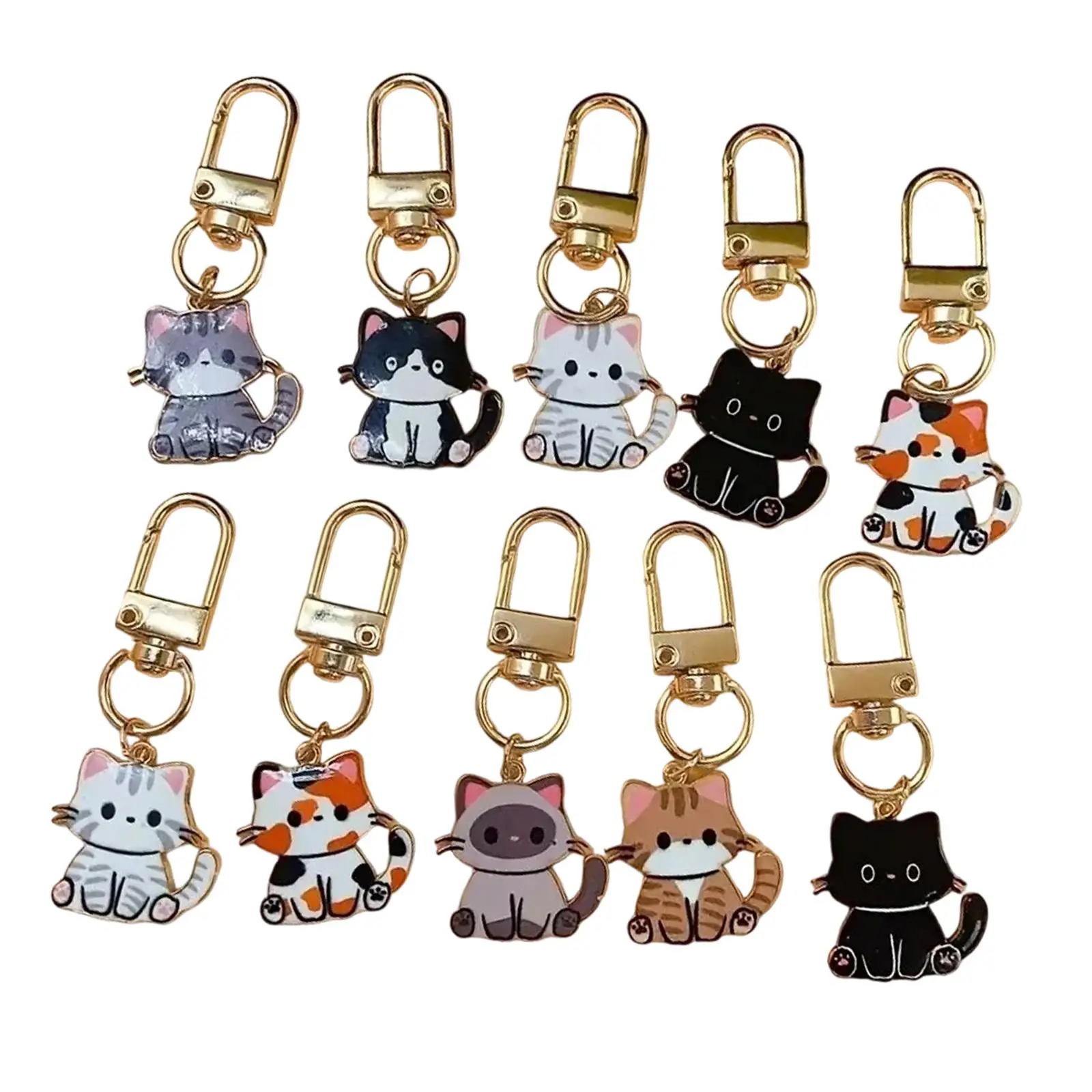 Cat Keychain Party Favor Decorative Cute Cartoon Animal Key Pendant Key Chain Acrylic Keyring for Purse Handbag Bags Backpack