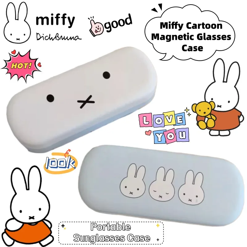 

New Miffy Cartoon Kawaii High Color Value Glasses Box Cute Creative Animation Peripheral Portable Sunglasses Storage Box Gift