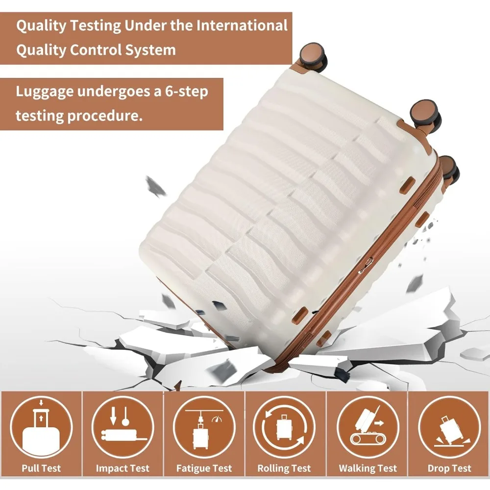 3ピースABS+PCハードサイドラゲージセット（スピナーホイール、YKKジッパー、TSAロック付き）男女兼用