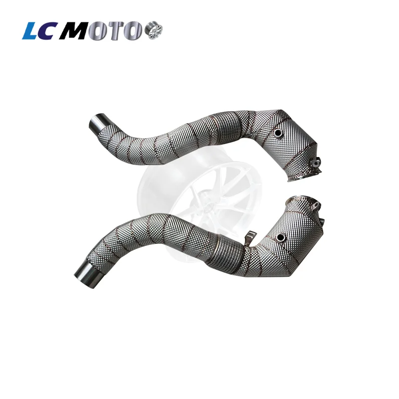 Without OPF HS Heat Shield High Flow Catted Downpipe for BMW G30 M550i G05 X5M G14 G15 G16 M850i N63 Engine