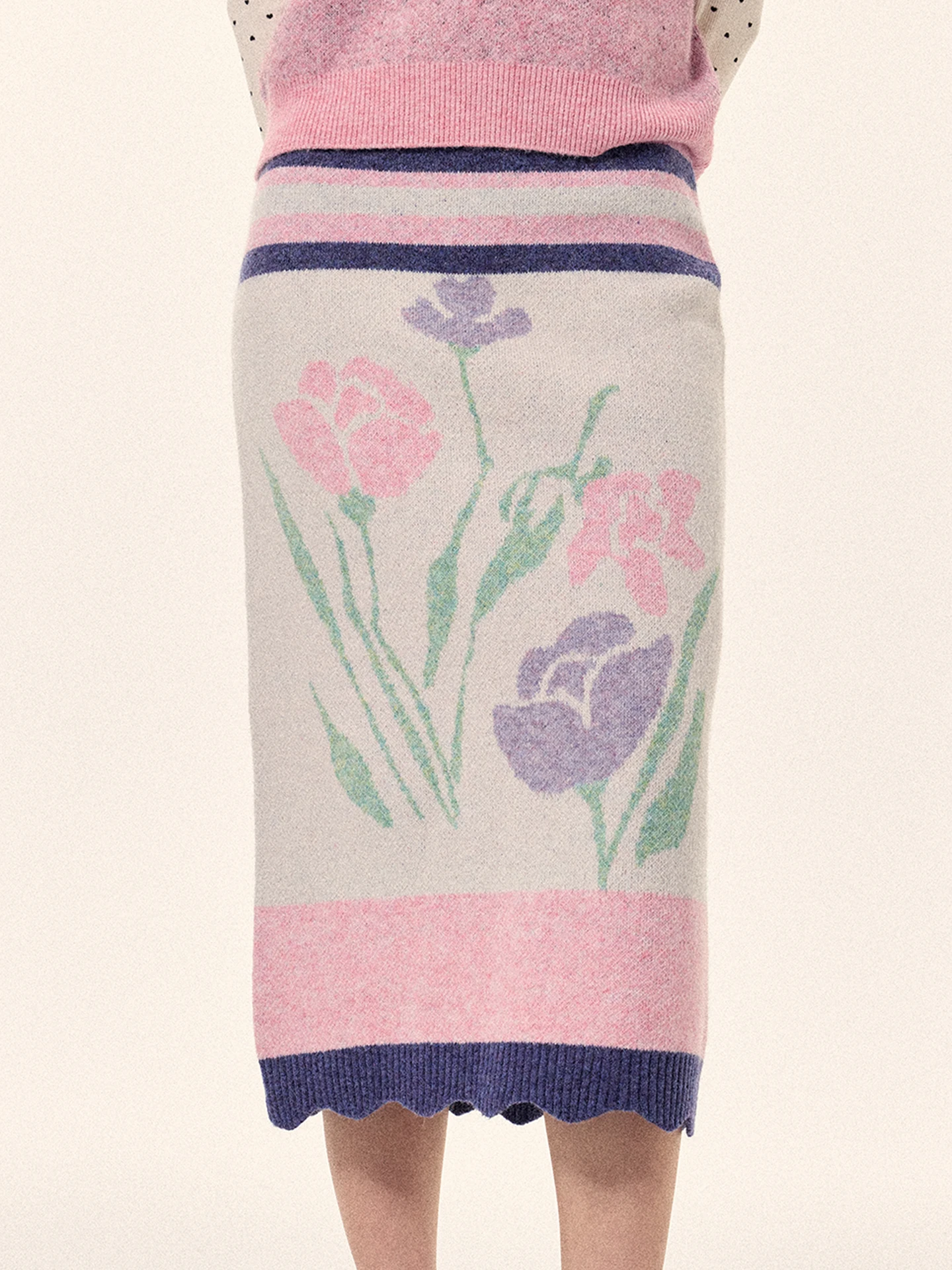 

Вязаная юбка Sevening с цветочной вышивкой, облегающая, длинная, осенне-зимняя, с милым цветочным узором, модная женская юбка