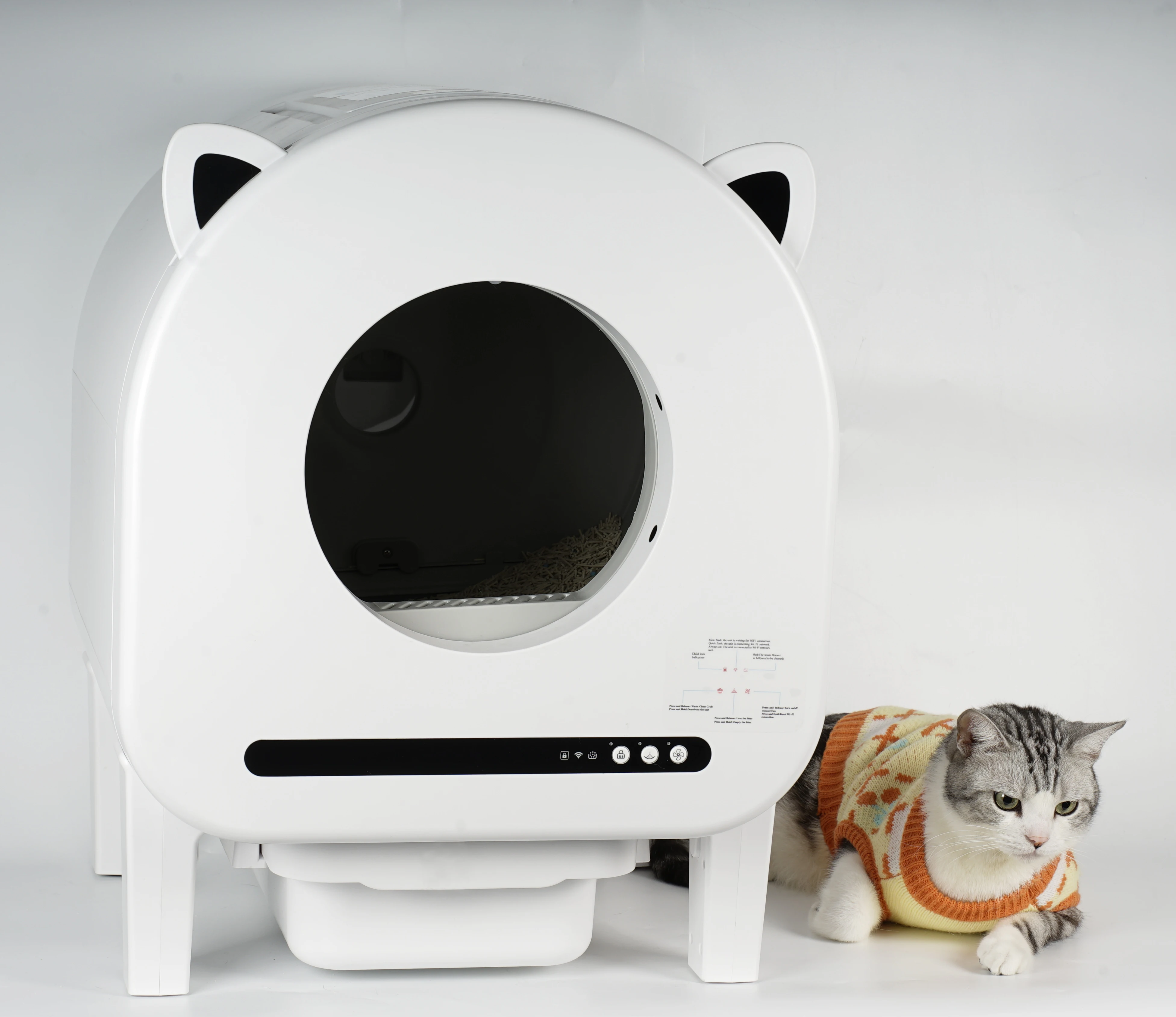 Electric Cat Litter Box Automatic Timed Cat Toilet App Control Self Cleaning Cat Litter Box