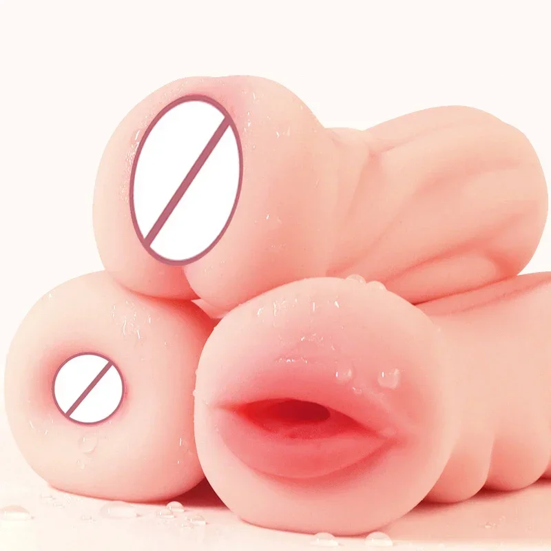 Male Soft Silicone Masturbation Cup Sex Toys 4D Realistic Deep Throat  Mouth Vagina Anal Vacuum Stimulator Men Goods For Adults