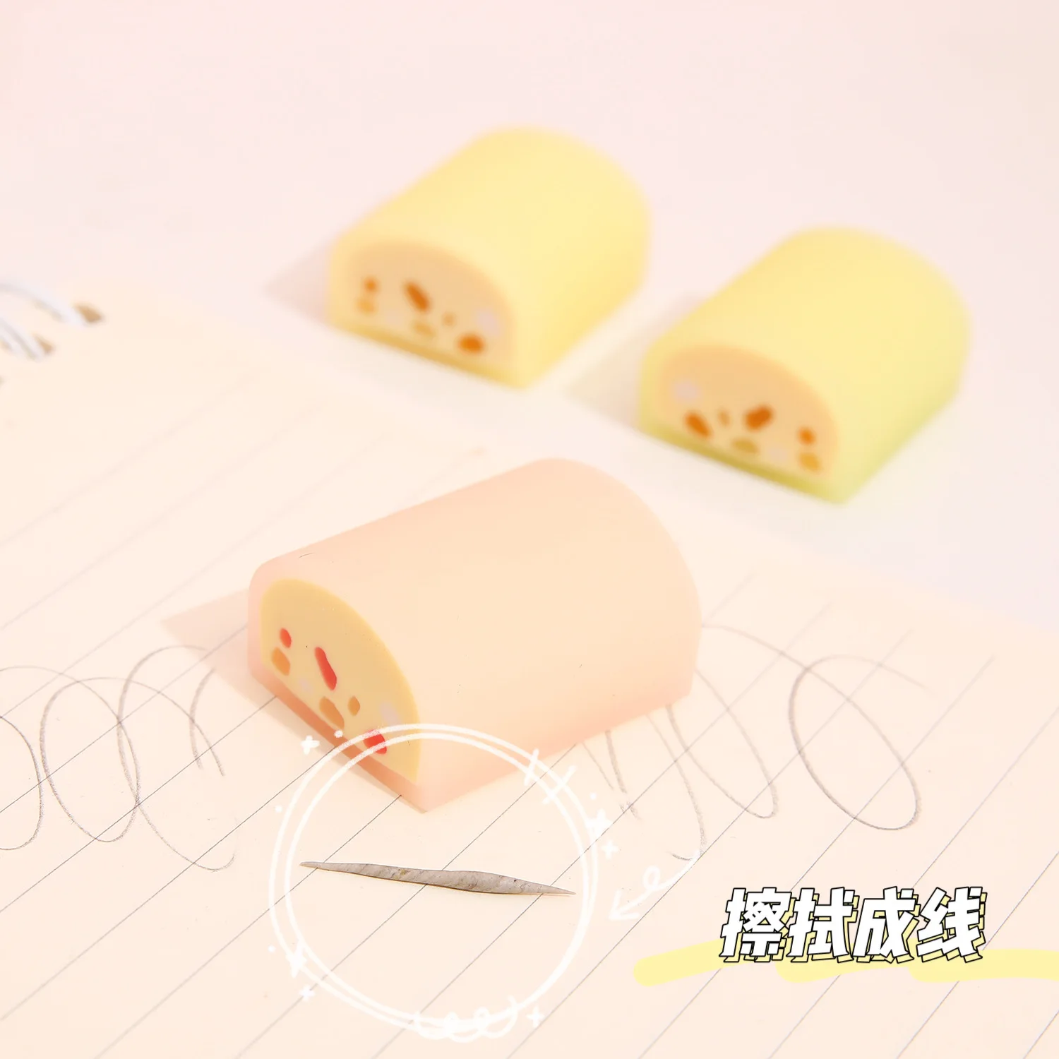 Creative Sliceable Cartoon Pencil Eraser Cute Cheese Candy Erasers Students Kids Gift Korean Stationery School Office Supplies