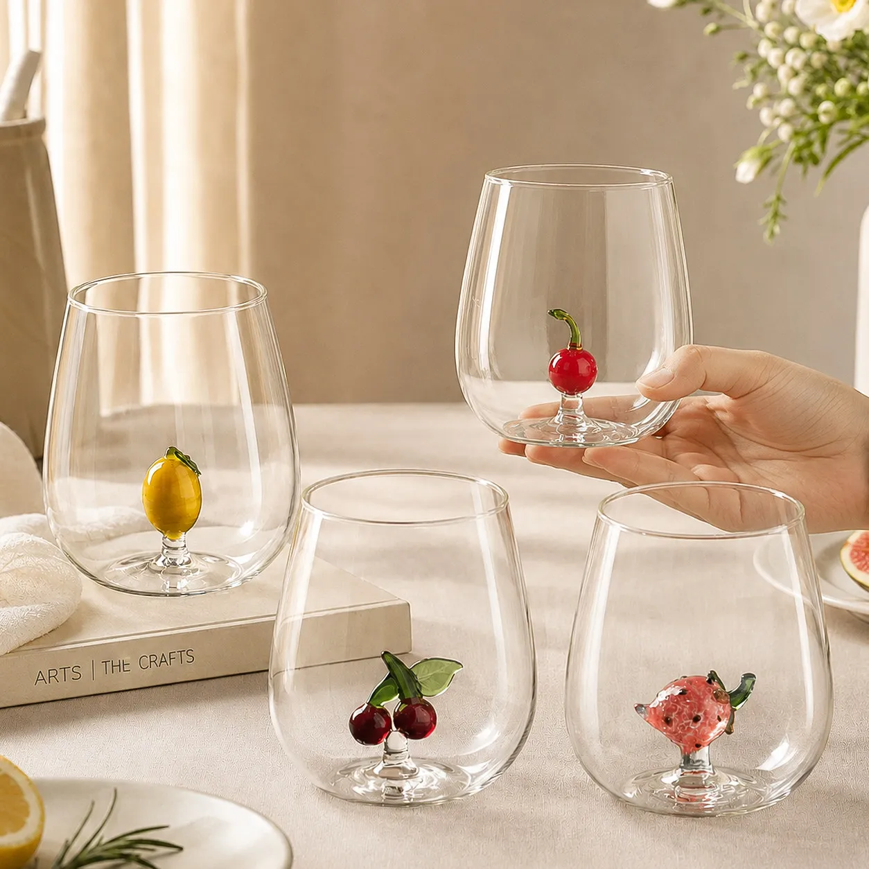 Cute 3D Cartoon Animal & Fruit Glass Cup, High‑Borosilicate Heat‑Resistant Glass Mug for Coffee, Milk