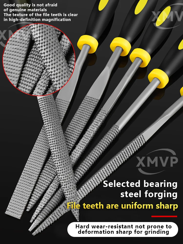 

Маленькая деревянная напильник, смешанный напильник с крупными зубьями, долото, плоский полукруглый набор инструментов для шлифования твердой древесины.