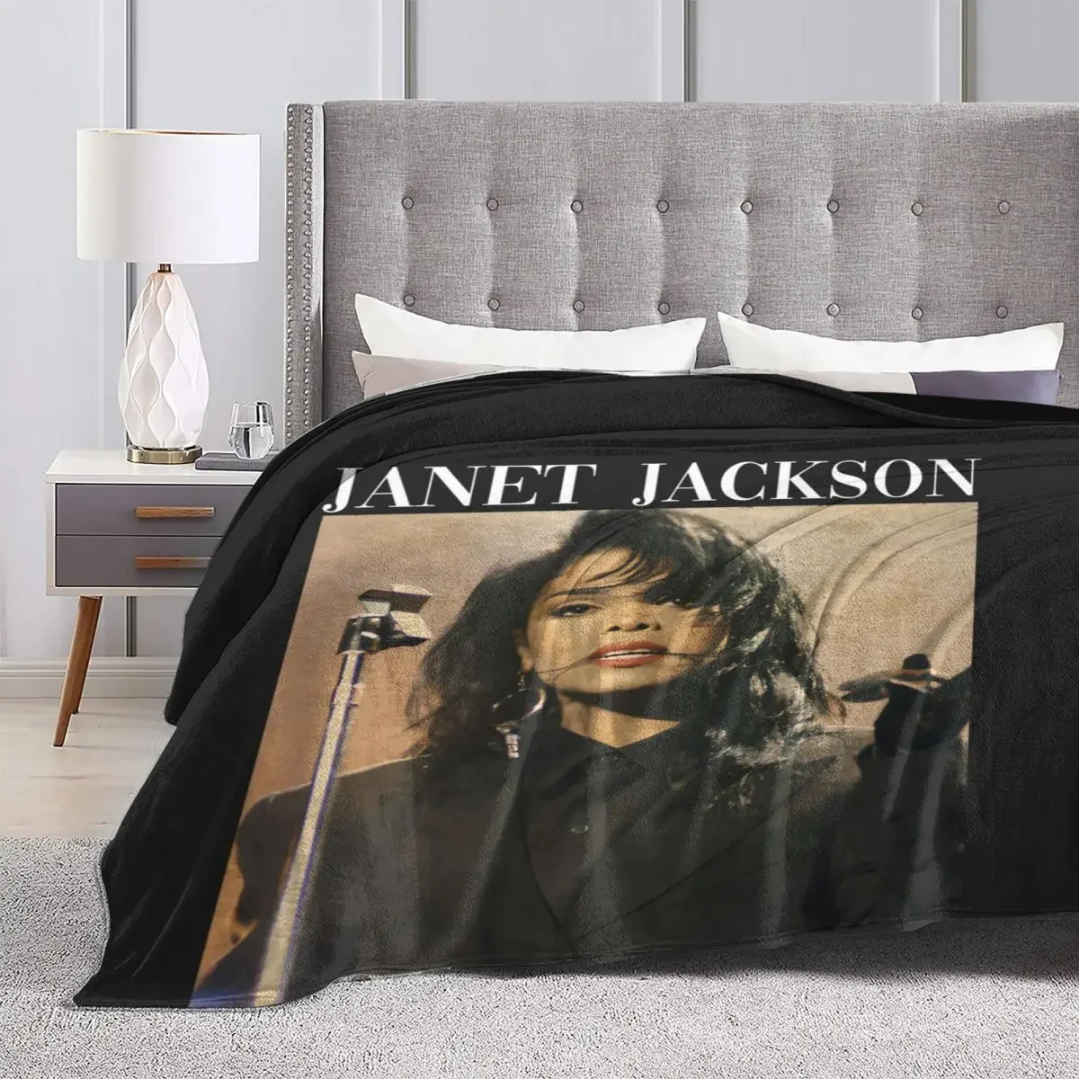 Janet Jackson Blanket American Singer Camping Flannel Throw Blanket Soft Warm Bedroom Design Bedspread Gift Idea