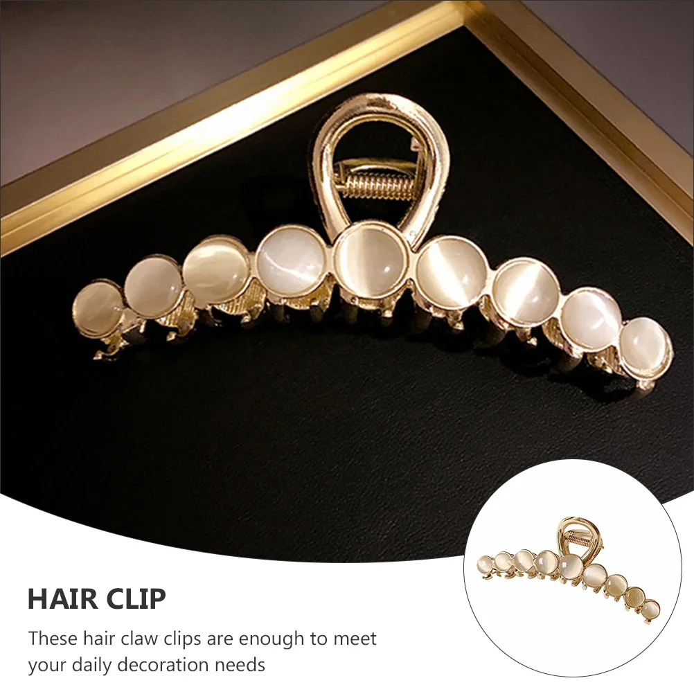 

1pc Cat'S Eye Stone Claw Clip Alloy Styling Clamp For Women Hair Decor Accessories Hairstyle Claw Clamps Hair Tying Tool