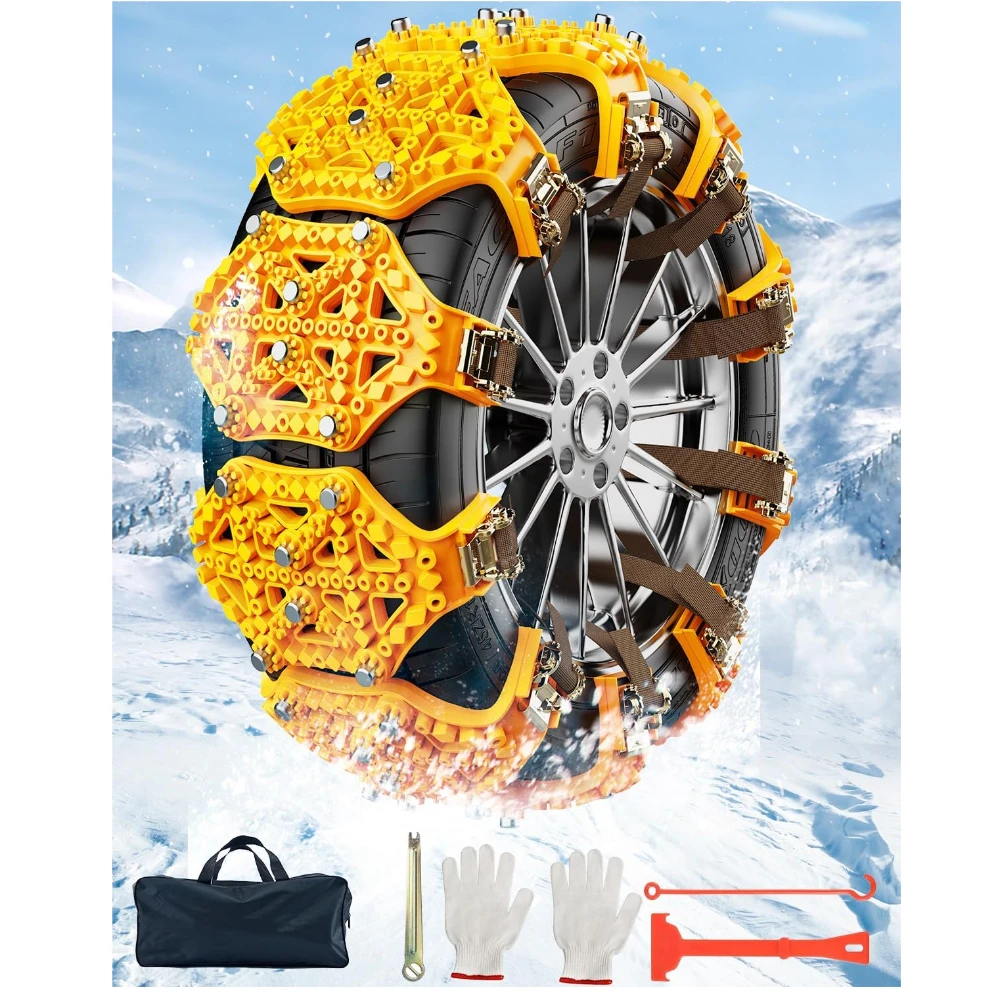 

Mreoocar Anti Skid Snow Chains for Car Tires Adjustable 8 Pcs Universal Emergency Tire Chains for Suv and Pickup Trucks Wheel