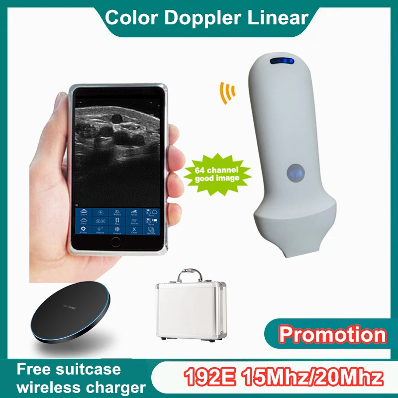 192E 15Mhz/20Mhz High Frequency Wifi Wireless Color Doppler Linear Face Ultrasound Probe Support ISO Andriod Windows