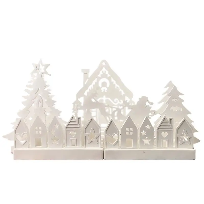 Silicone House Figure Mold Set Of 7 Christmas House Statue Silicone Mold Beginners-Friendly Casting Mold For Home Seasonal Decor