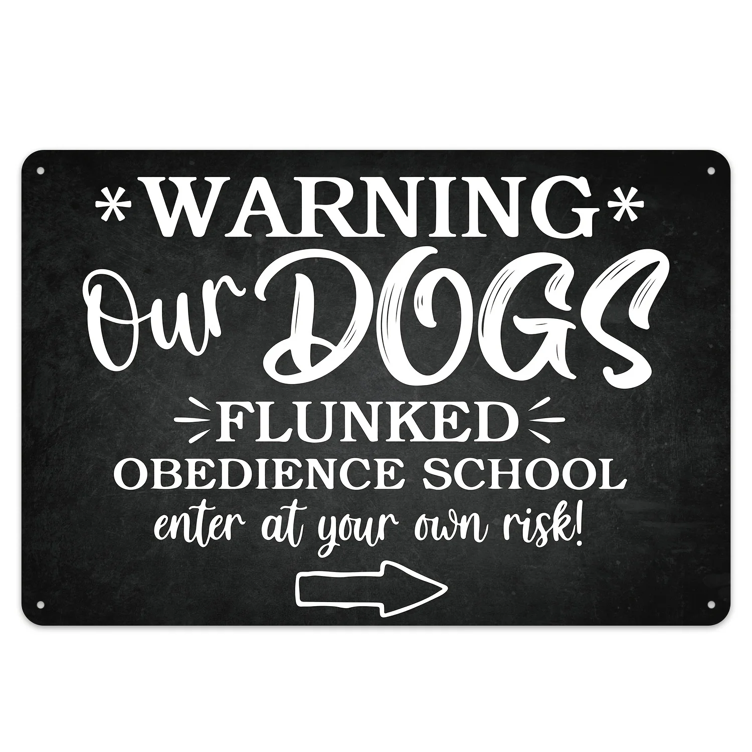

1pc Funny 'Our Dogs Flunked Obedience School' Vintage Metal Sign - 8x12 Inches, Ideal for Home, Garden, or Garage Decor