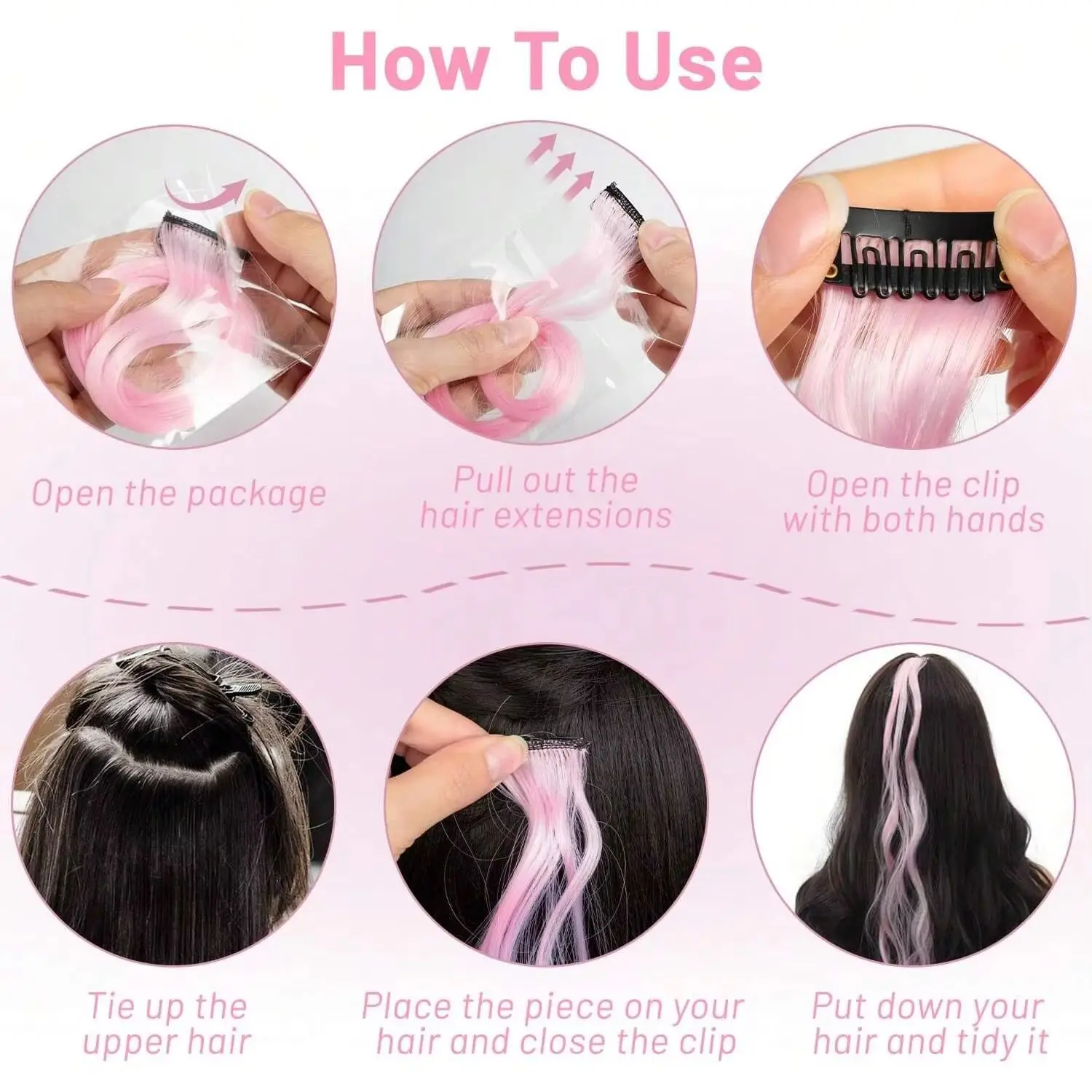 وصلات شعر ملونة، وصلات شعر صناعية مجعدة ومموجة، تبرز الحفلات الملونة، خط هيربيسي للفتيات والنساء