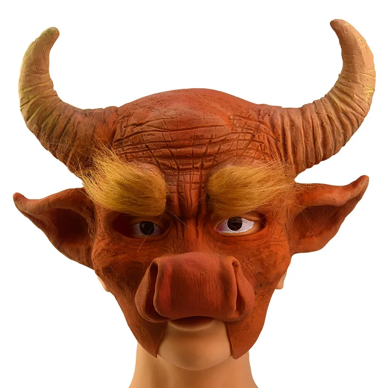 

Halloween Latex Bull Demon King Mask - Animal Cosplay Party Mask, Scary Devil Horned Costume Mask for Horror Festival, Theater