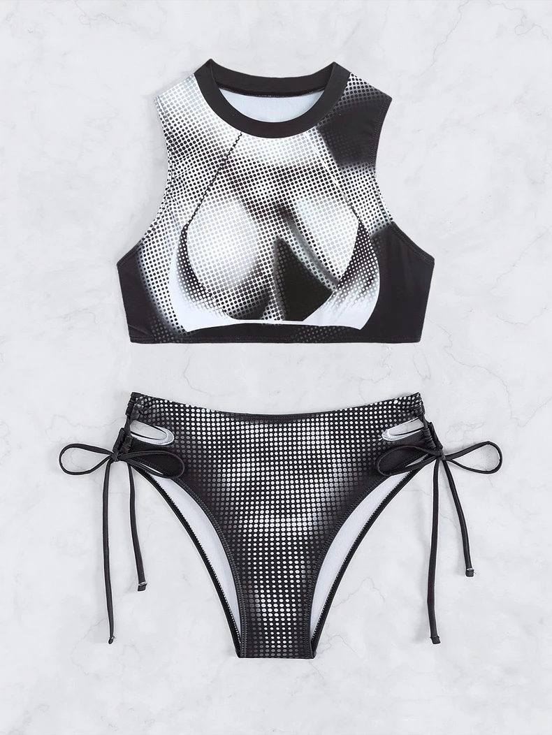 

Сексуальный спортивный бикини, белый купальник, женское новое поступление, трансграничный купальник, модный этнический сценический костюм, женская мода