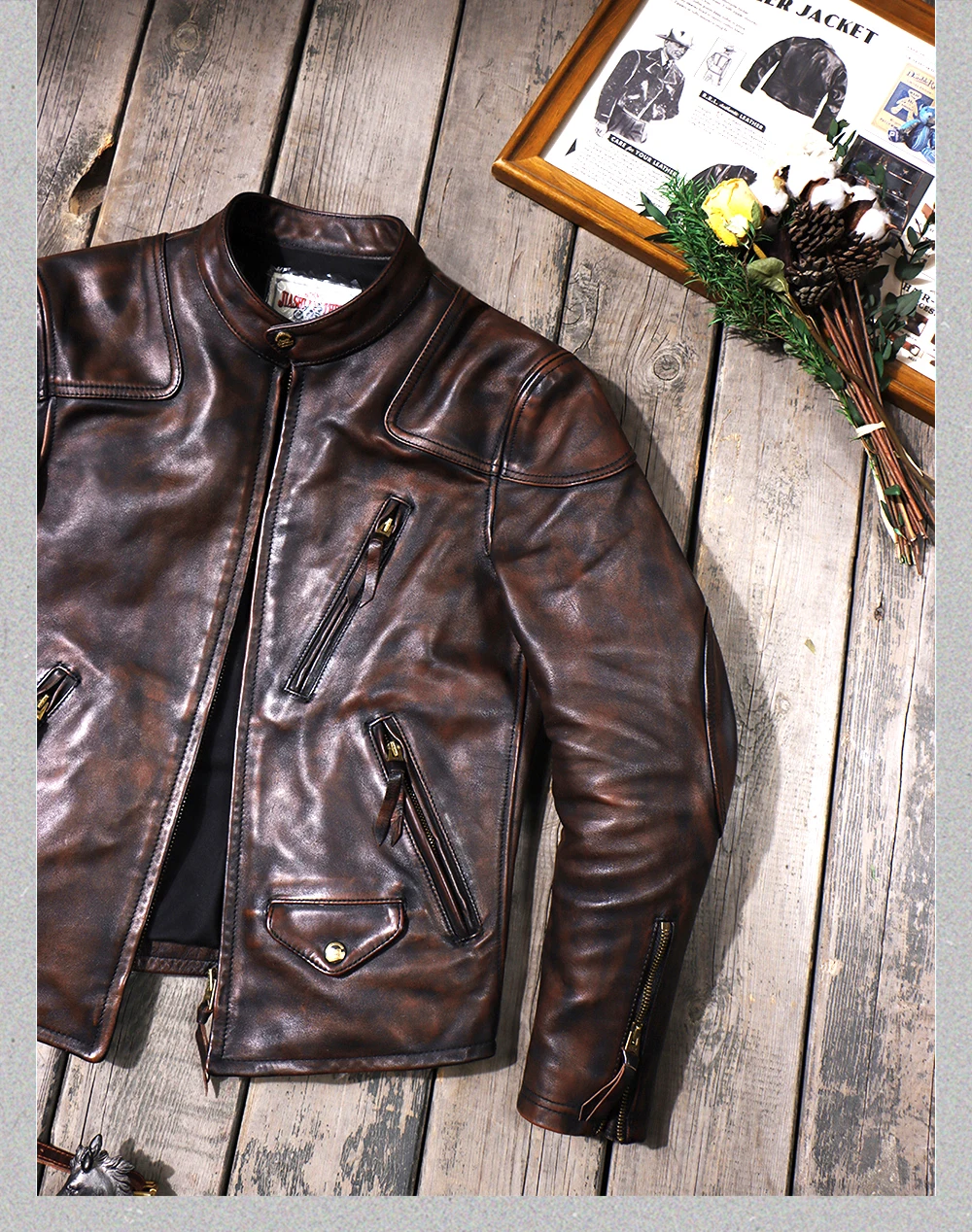 ジャケット・アウター Vtg TENDERROIN horse leather combi coat Vtg TENDERROIN horse leather combi coat