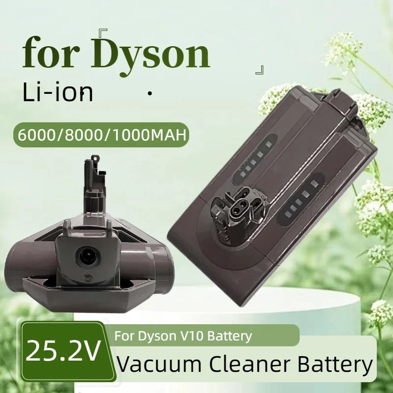 

V10 new model suitable whirlwind vacuum cleaner 25.2V 8000mAh handheld vacuum cleaner V10 large capacity battery 2026 for Dyson