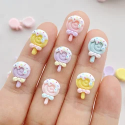 30pcs Resin Colorful 3D Mini Lollipop Ice Cream Flatback Rhinestone Scrapbook DIY Nail Art Decor Jewelry Accessories Craft