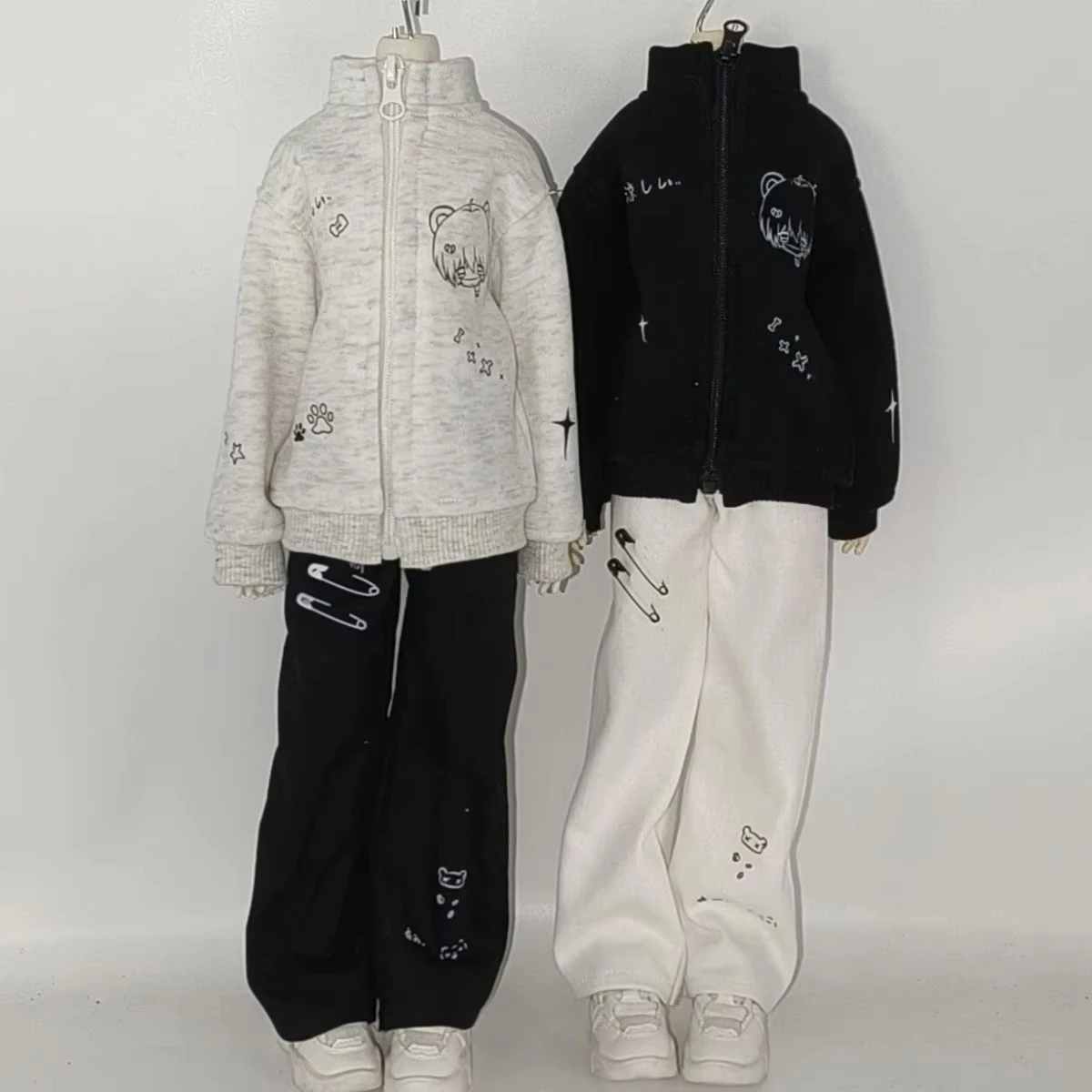 Exquisite 45Cm 30Cm Doll Clothing Suit for 1/4 1/6 Bjd Dolls, Classic Stand Collar Outerwear with Supporting Pants
