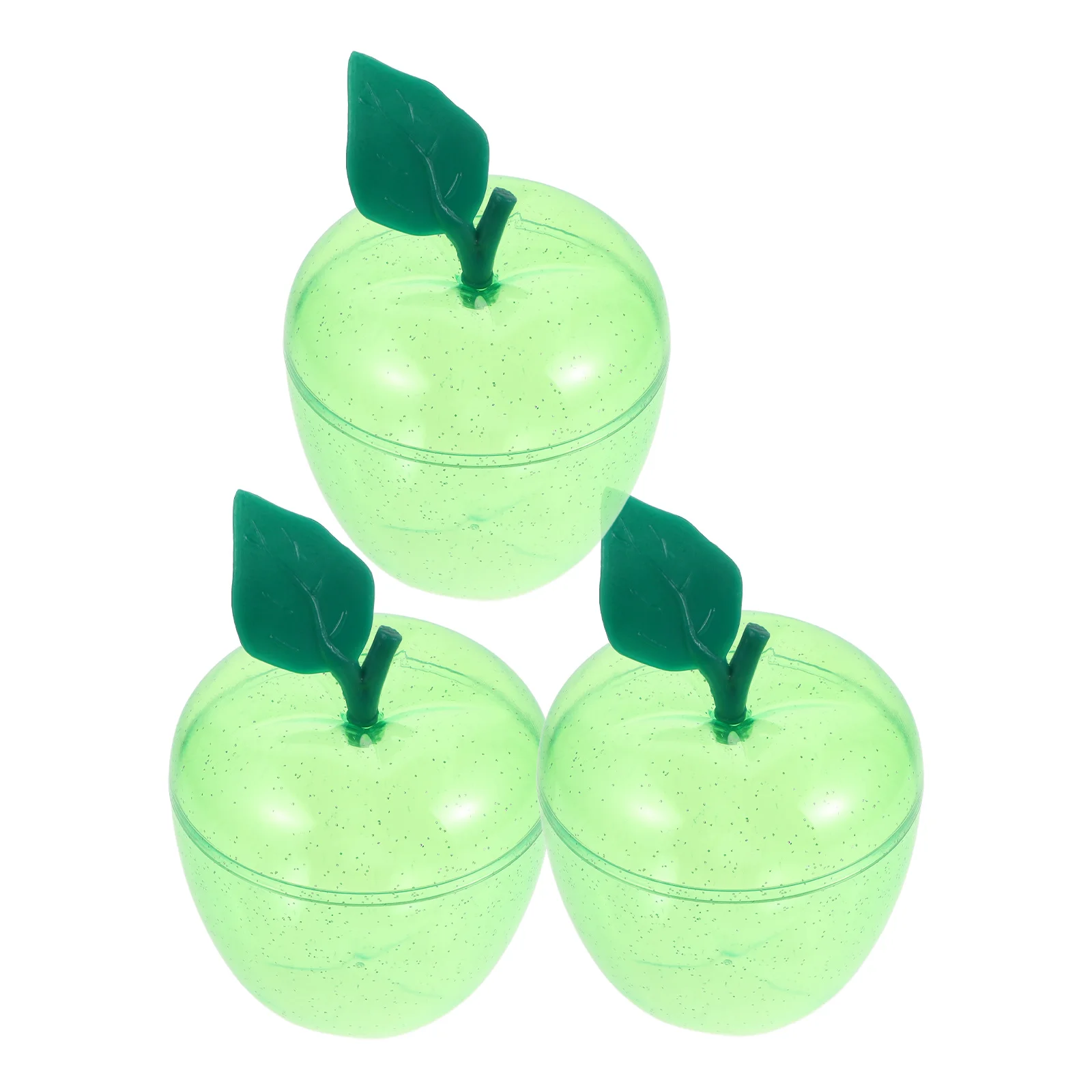 

3pcs Christmas Apple Shaped Plastic Candy Jar With Lid For Tea Candies Snacks Dried Fruit Xmas Apple Jar Transparent Storage