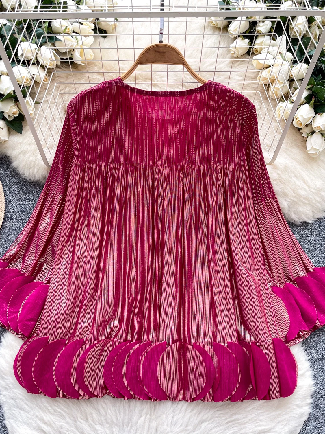 Slim Fit Dames T-shirt Koreaanse Sle Losse Svel Top met plooien en Bell Sves voor vrijetijdskleding in de zomer