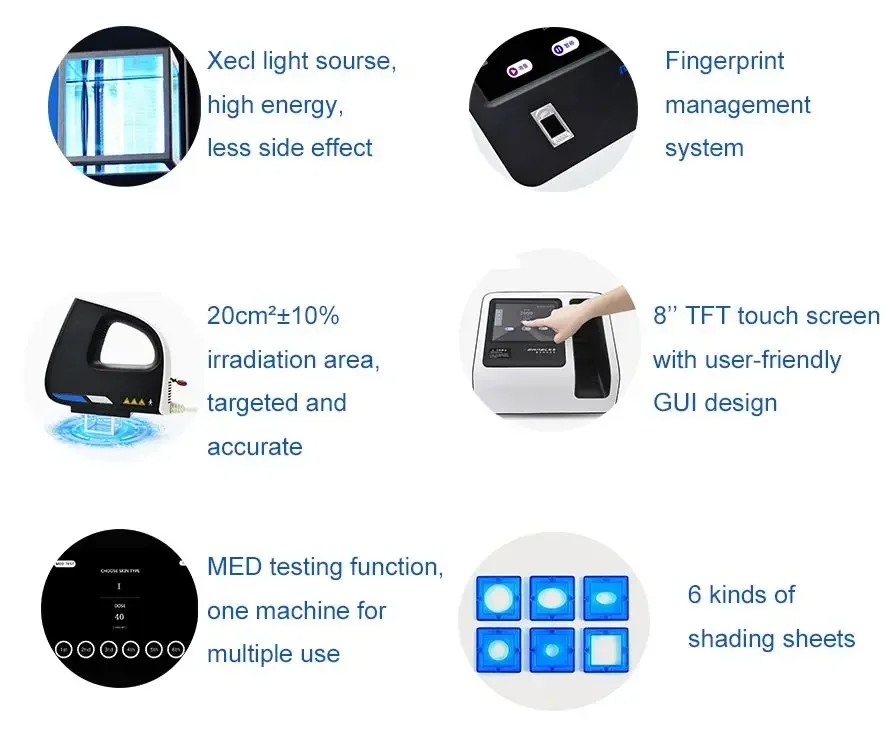 Kernel KN-5000 C manufacturer ISO 13485 uvb 311 nm excimer 308 nm psoriasis vitiligo machine 50 m W energy