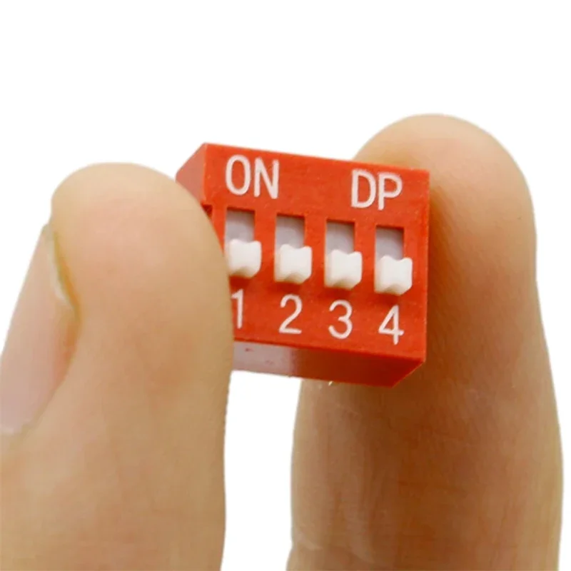 Imc Hot 10 Pcs 2 Rij 8 Pin 4P Posities 2.54Mm Pitch Dip Schakelaar Rood