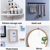 2/60pcs Self Adhesive Wall Hooks Strong Sticky Picture Frame Nails Hook Transparent Traceless Wall Hangers Kitchen Bathroom Hook - Image 3