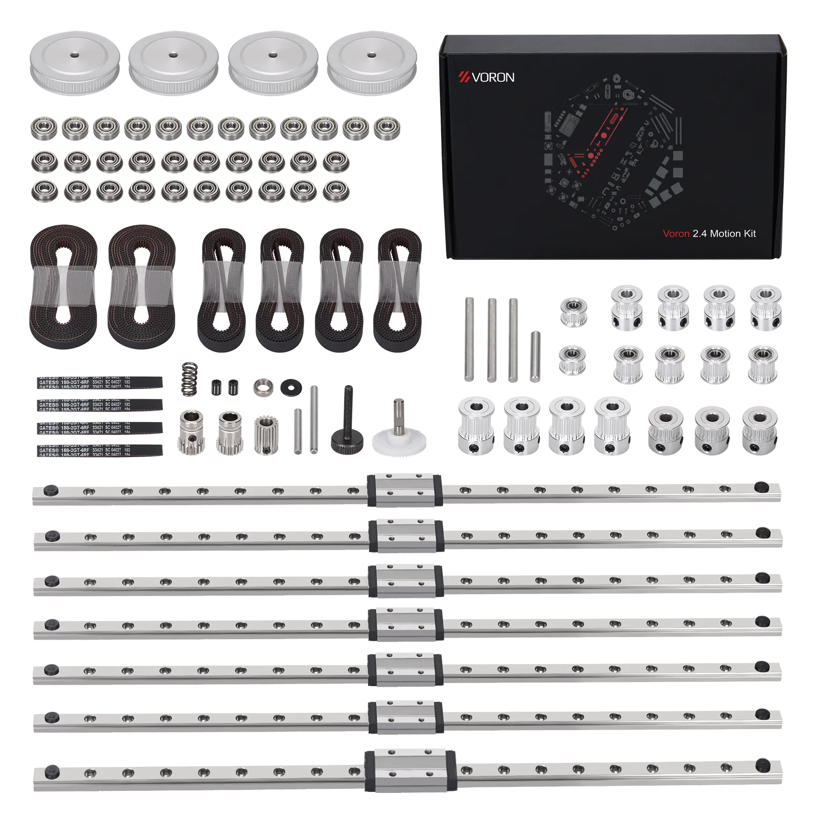 

Voron 2.4 Full Set Motion Kit with GT2 Open Belt, Linear Rail MGN9H 400mm, GT2 Pulley 16T /20T/80T Bearing, for Voron 3D Printer