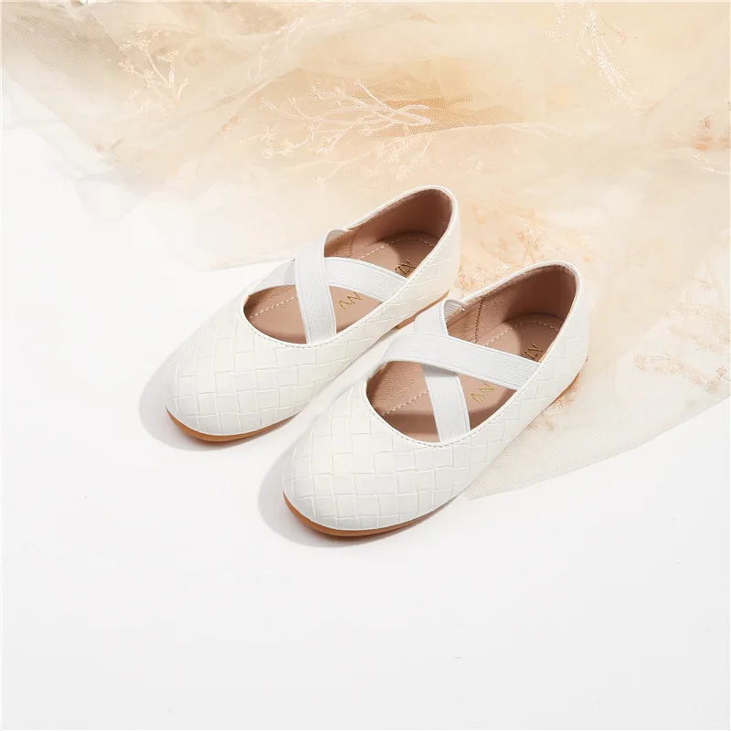 Girls Flats Shoes Fashion Simple Children's Shoes Kids Soft Soled Checkered Pattern Elastic Band Casual Shoes for Party Wedding