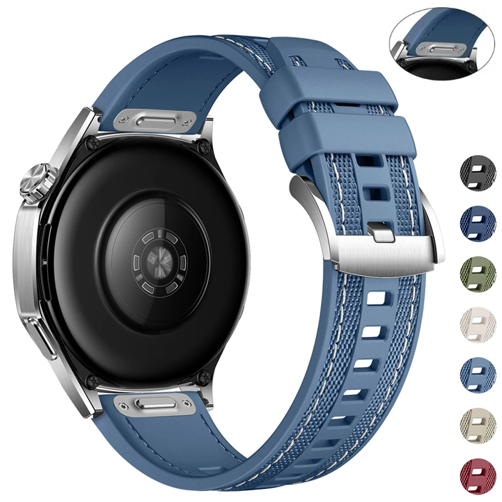 Image of 22mm Nylon-Silikon-Armband für Huawei GT6 GT5 46mm Universelles Sportarmband für Samsung Galaxy Watch Schnellverschluss-Armband
